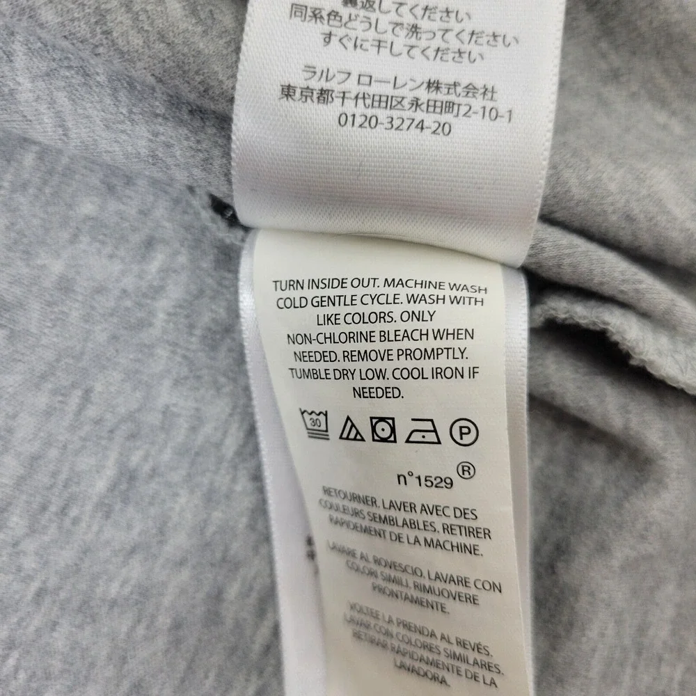 Polo Ralph Lauren Custom Slim Fit Mens XL Gray All Over Long Sleeve Polo‎ Pony